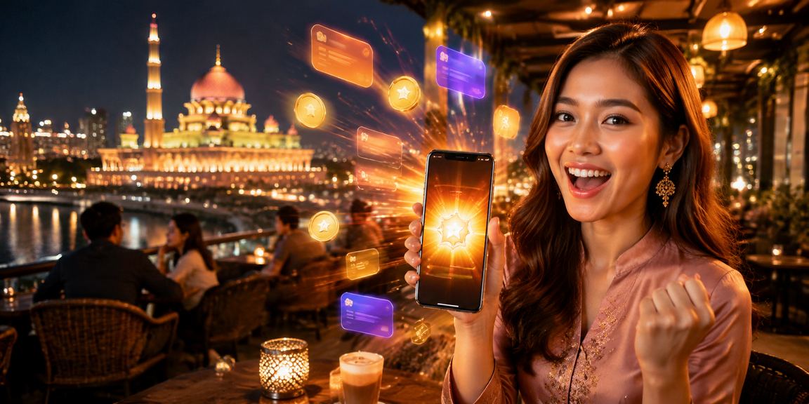User accessing 1821 online lottery via mobile phone in Putrajaya